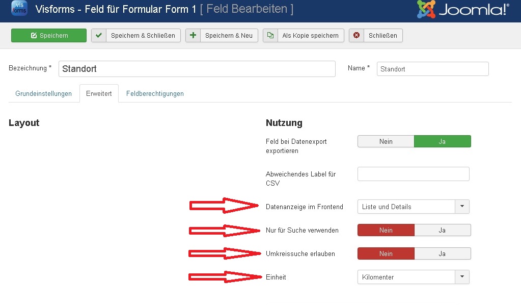 Location data radius search