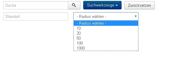 Suchfilter mit Umkreissuche