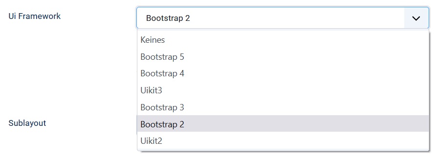 Bootstrap 2 Framework Auswahl